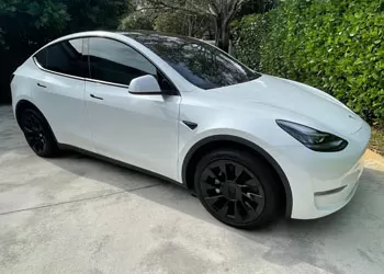 tesla white model y